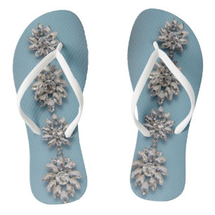 Tongs Élégant bijou floral d'argent
