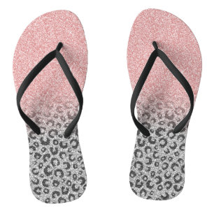 Tongs Élégant Empreinte de léopard de Parties scintil