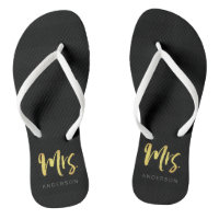 Elégant Faux Gold Nom Mme Black Stripes