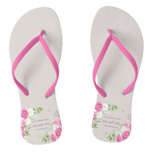 Tongs Élégant Floral M. & Mme Mariage  Retourner les t