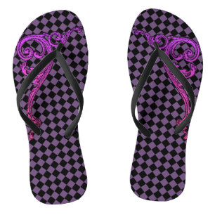 Tongs Élégant Goth Purple Swirl Design Flip Flips