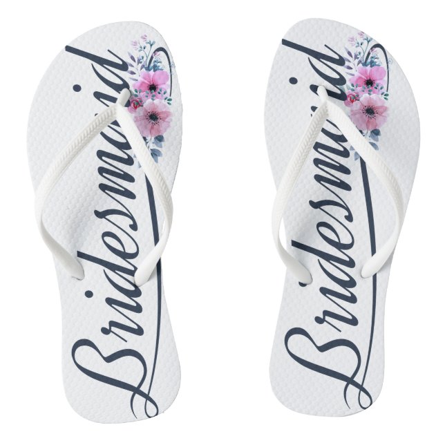 Tongs Élégant Mariage de Bridesmaid Calligraphie Flip Fl (Semelle)