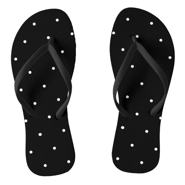 Tongs Elégant noir et blanc avec points (Semelle)