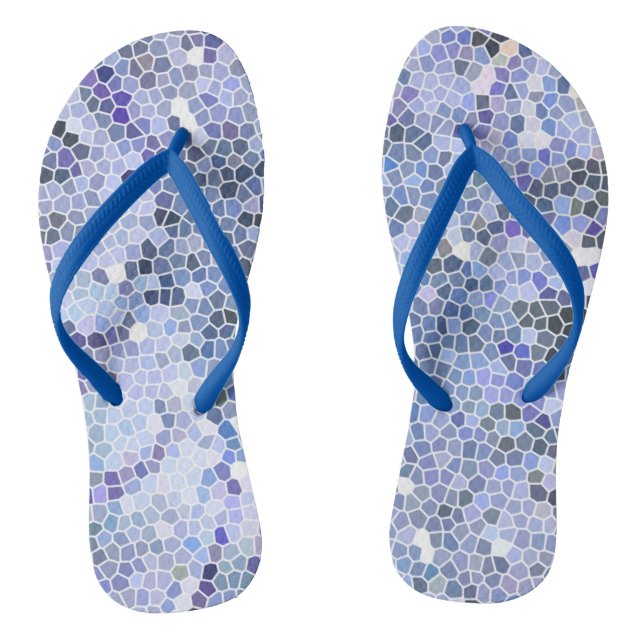 Tongs Elégante mosaïque bleue glace (Semelle)