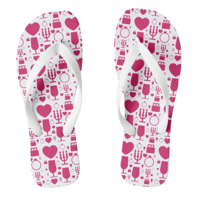 Tongs éléments de motifs de la Saint-Valentin (Semelle)