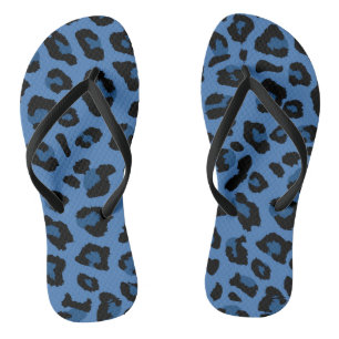 Tongs Empreinte de léopard bleu