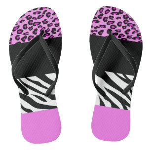 Tongs Empreinte de léopard, Zebra Print, Poster de anima