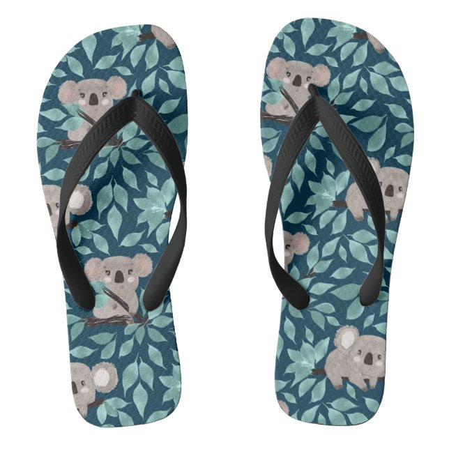 Tongs en forme d'ours koala sarcelle (Semelle)