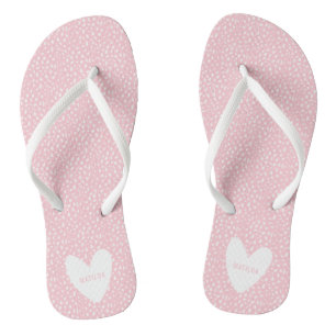 Tongs Endroit coloré avec coeur personnalisé