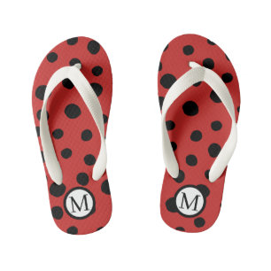 Tongs enfants à motif coccinelle monogramme