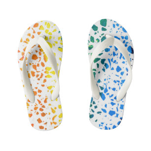 Tongs Enfants Abstrait Terrazzo Mosaic coloré Rainbow Motif