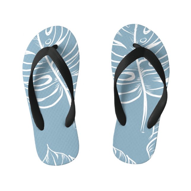 Tongs Enfants Abstraite Feuille Tropicale : Verdure transparente (Semelle)