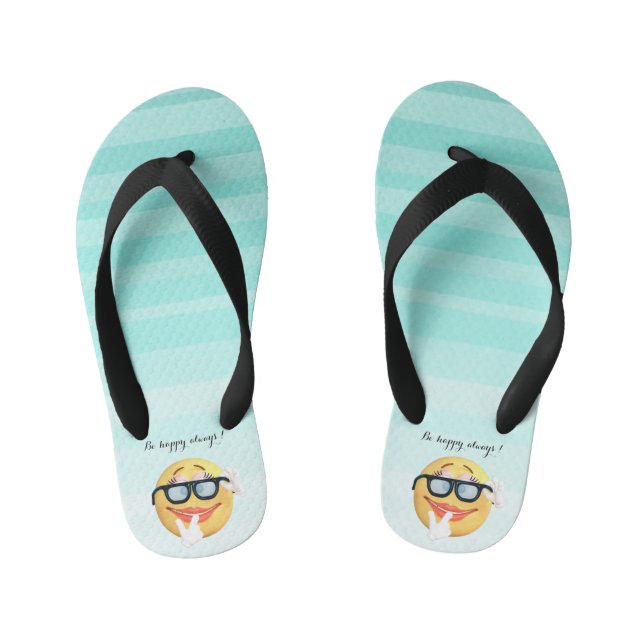 Tongs Enfants Adorable Emoji Face-Be heureux toujours (Semelle)