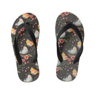 Tongs Enfants Amour Boho Birds Plan Floral