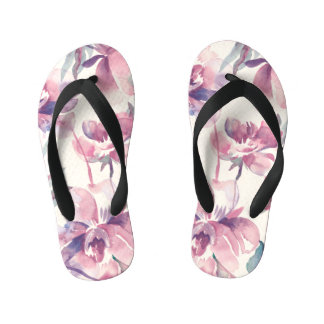 Tongs Enfants Aquarelle de pivoines : arrière - plan floral tran