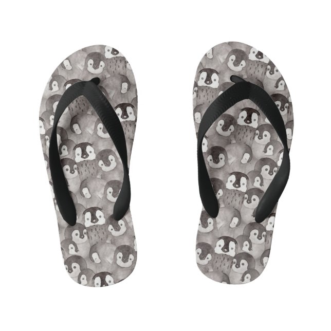 Tongs Enfants Aquarelle mignonne bébé pingouin  (Semelle)