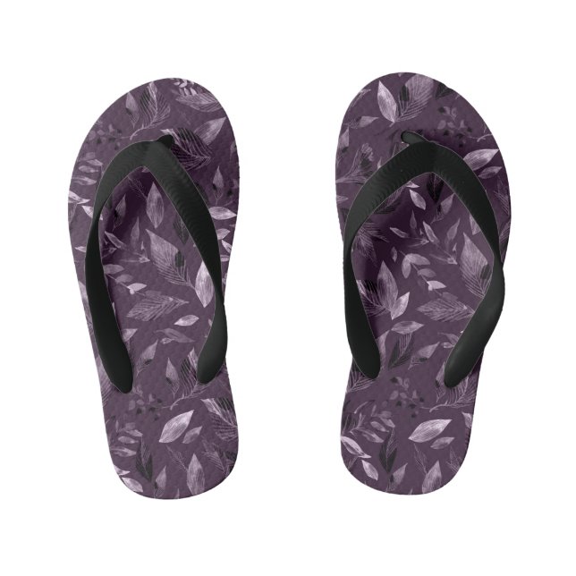 Tongs Enfants Aquarelle tombée feuilles 7 (Semelle)