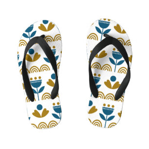 Tongs Enfants Art populaire scandinave, motif coloré.