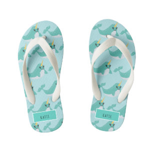 Tongs Enfants Baleine arctique Narwhal Cute