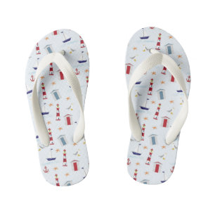 Tongs Enfants Bateau à voile phare nautique océanique ancre