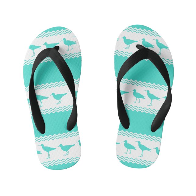 Tongs Enfants Bécasseau blanc turquoise (Semelle)