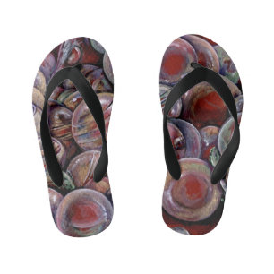 Tongs Enfants Boules de Noël Rouges
