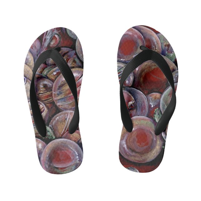 Tongs Enfants Boules de Noël Rouges (Semelle)