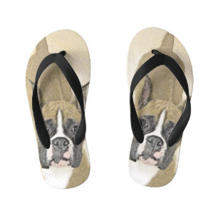 Tongs Enfants Boxer Peinture - Cute Original Chien Art