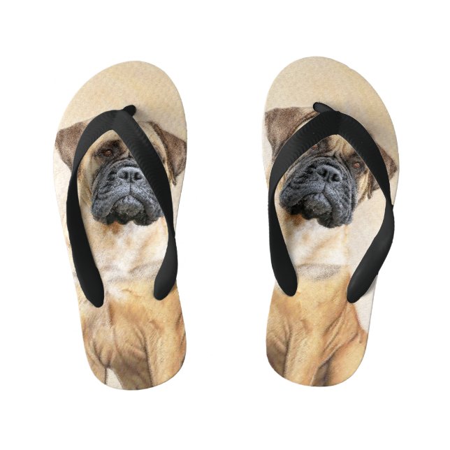 Tongs Enfants Bullmastiff Peinture - Joli chien d'origine art (Semelle)