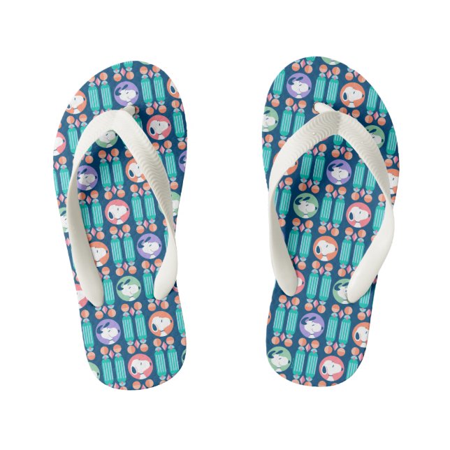 Tongs Enfants cacahuètes | Snoopy Dark Blue Deco Dreams Motif (Semelle)