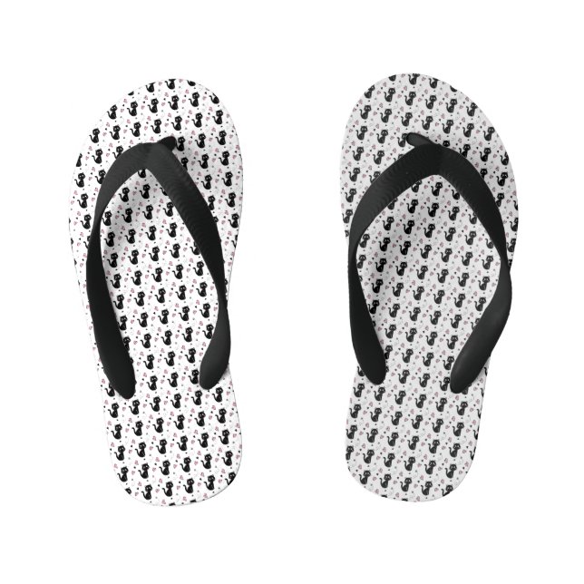 Tongs Enfants Cadeau de chat | Motif de chat mignon Arrière - pl (Semelle)