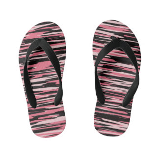 Tongs Enfants camo étiré rose et noir