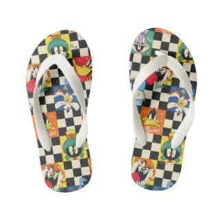 Tongs Enfants Caractères LOONEY TUNES™ sur Checker noir et blanc