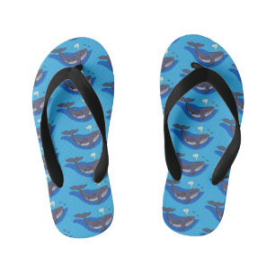 Tongs Enfants Caricature de baleine mignonne et de baleine de ve