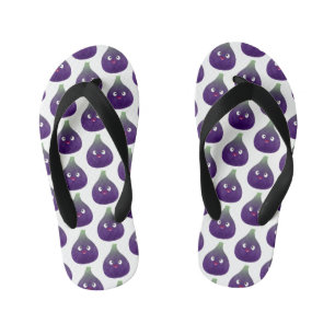 Tongs Enfants Caricature de fruits mauve joyeux aux figues