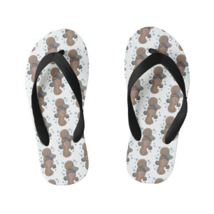 Tongs Enfants Caricature de platypus bébé très heureuse