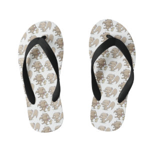 Tongs Enfants Caricature d'écureuils marrants