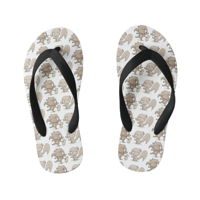Tongs Enfants Caricature d'écureuils marrants (Semelle)