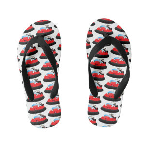 Tongs Enfants Caricature d'hovercraft rouge joyeux