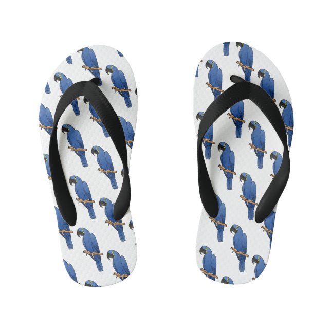 Tongs Enfants Caricature d'oiseau macaw Hyacinth (Semelle)