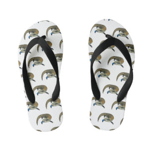 Tongs Enfants Caricature en bleu