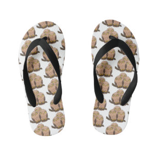 Tongs Enfants Caricature en trio de chouette