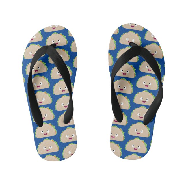 Tongs Enfants Caricature joli sourire taco dessin animé (Semelle)