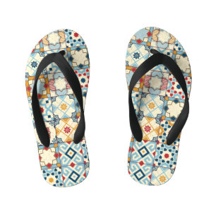 Tongs Enfants Carrelage marocain, motif sans couture colorée.