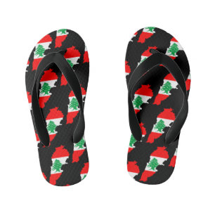Tongs Enfants Carte du Liban avec drapeau