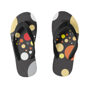 Tongs Enfants Cercles de tailles aléatoires orange vifs