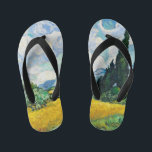 Tongs Enfants Champ de blé avec cyprès de Vincent Van Gogh<br><div class="desc">Champ de blé avec cyprès de Vincent Van Gogh Vintage Beaux-Arts</div>
