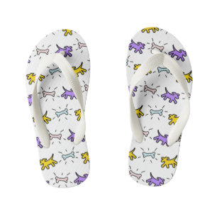 Tongs Enfants Chien et os Graffiti Style Enfants Flip Flop 1