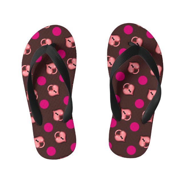 Tongs Enfants Chocolat de l'emplacement du coeur et des points (Semelle)