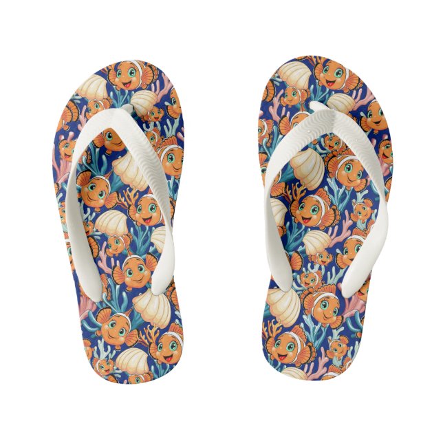 Tongs Enfants Clown fish Cartoon cute Family Underwater (Semelle)